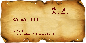 Kálmán Lili névjegykártya