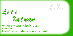 lili kalman business card